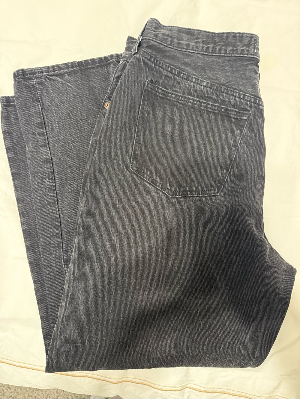 Abercrombie & Fitch Men's Washed Black Straight Jeans
